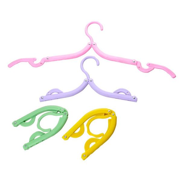 

portable travel simple foldable traceless multifunctional clothes hanger wheat straw with clip to air socks hangers & racks