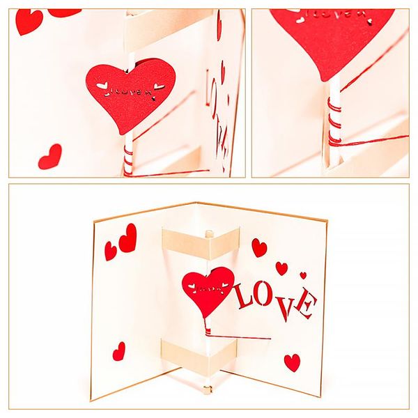

greeting cards 1pcs love 3d -up valentines day gift postcard with envelope stickers wedding invitation anniversary