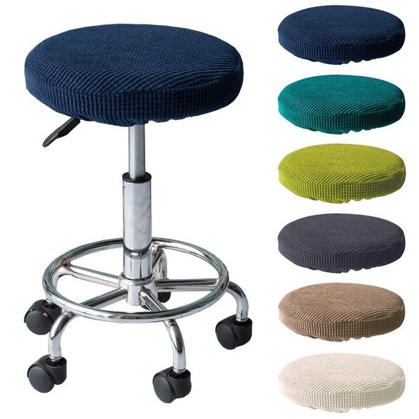 

chair covers round cover bar stool elastic seat home solid color