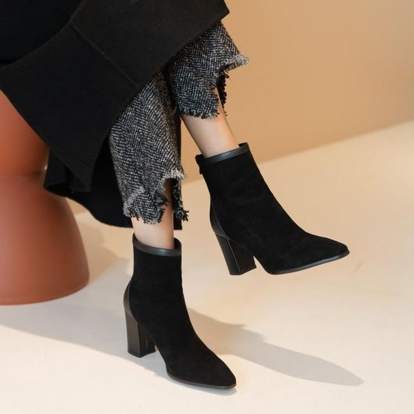 

boots big size 9 10 11-13 women shoes ankle for ladies woman winter zipper tip after stitching, Black