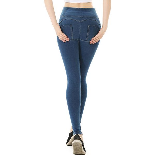 

yoga outfits sports trousers women's high waist denim version peach hips pants beautiful hip fitness, White;red
