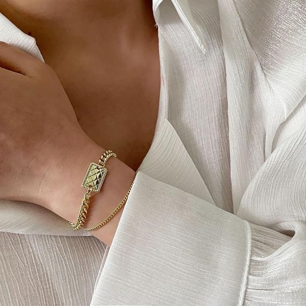 

link, chain gaku 2021 korean design pearl bracelet female temperament niche wild girlfriend gift ladies jewelry, Black