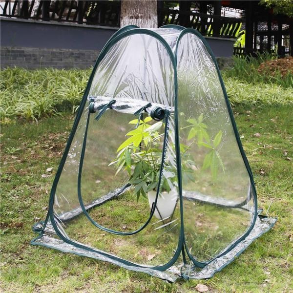 

tents and shelters transparent foldable tent greenhouse mini sun room balcony garden rain cover seedling plant protection