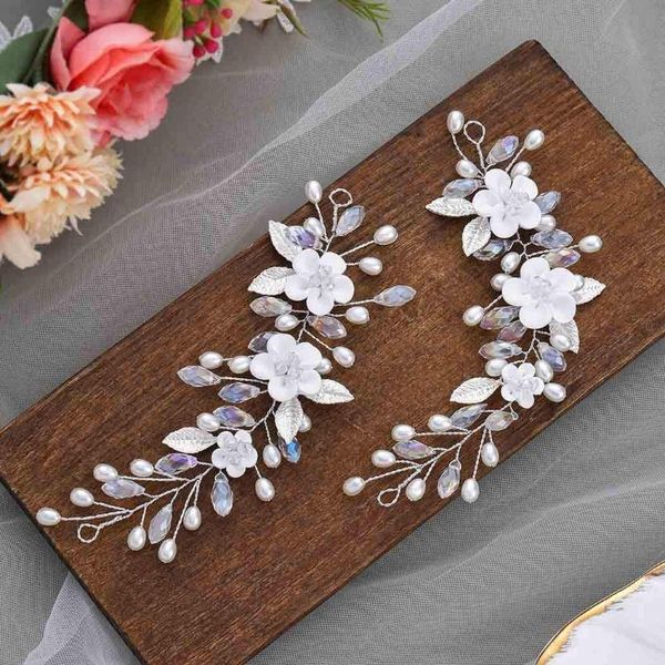 

hair clips & barrettes handmade crystal headband leaf side headpiece for bridal tiaras wedding accessories women jewelry bridesmaid gift, Golden;silver