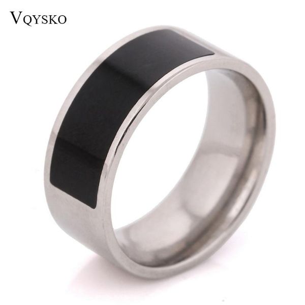 

wedding rings black enamel stainless steel fashion men women ring for party accessories jewelry wholesale multi size, Slivery;golden
