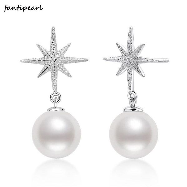 

dangle & chandelier sterling silver natural freshwater pearl 6.5-7mm m-shaped flashing sand earrings fashionable exquisite jewelry
