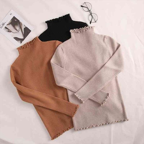 

fall winter fashion sweater women slim knitted pullovers pink white turtleneck ruched women sweater high elastic solid, White;black