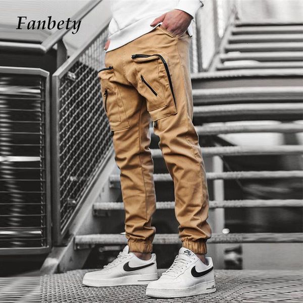 

Men's Pants Men Cargo Vintage Patchwork Multi-Pocket Harem Joggers Spring Harajuku Sweatpant Hip Hop Casual Tide Male Trousers EWT8, Black