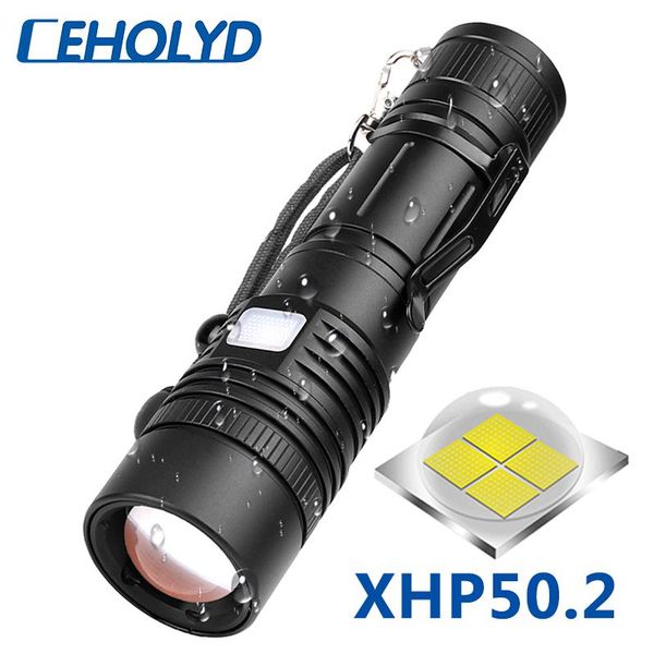

other led lighting xhp50.2 4-core powerbank function torch usb rechargeable 18650 26650 battery zoomable t6 aluminum lantern camp