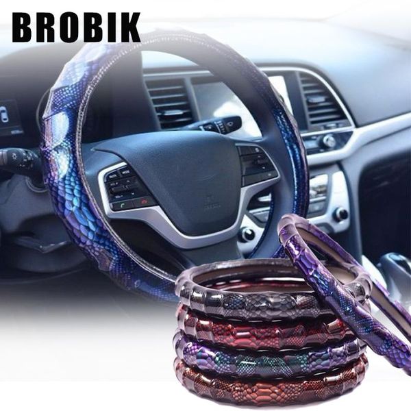 

steering wheel covers brobik 37-38cm car cover breathable anti slip pu leather suitable auto decoration