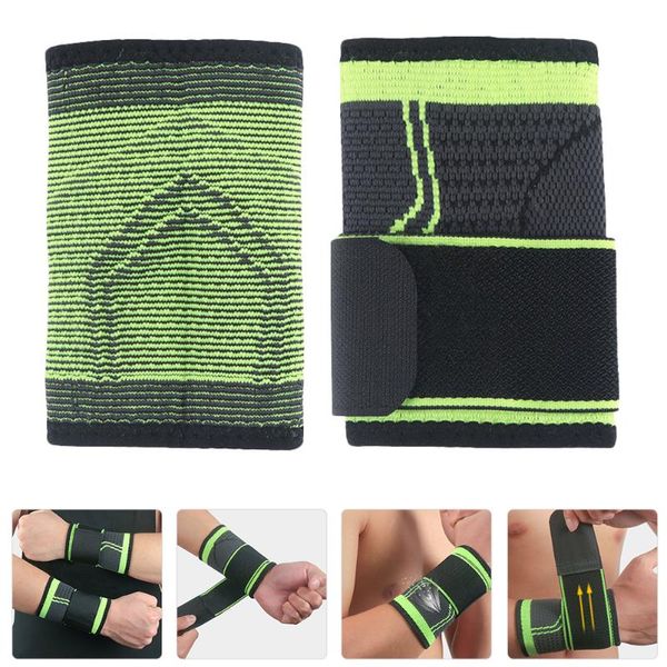 

elbow & knee pads 1 pair wrist band protective support wrap brace, Black;gray