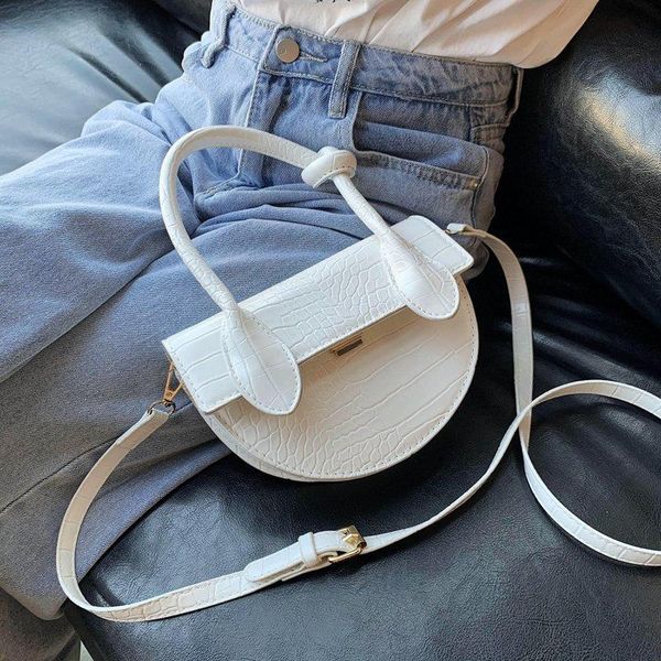 

evening bags luxury handbag women designer stone pattern small crossbody messenger bag female half moon clutches purse ladys bolsos