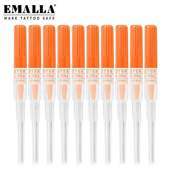 

tattoo needles emalla 10pcs 14g disposable gauge piercing body for ear nose navel nipple tools