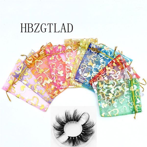 

wholesale 100pcs organza bag lash design eyelash packaging drawstring pouches creative eyelashes gift package1