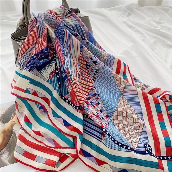

scarves 100% real silk scarf women bufanda,hangzhou shawls,wraps for lady solid neckerchief natural satin foulard femme, Blue;gray