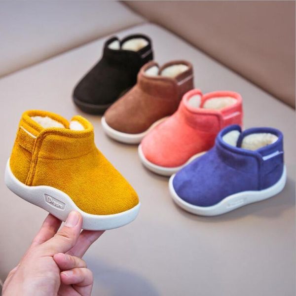 

first walkers infant toddler boots 2021 winter baby girls boys snow warm plush outdoor soft bottom non-slip children kids shoes