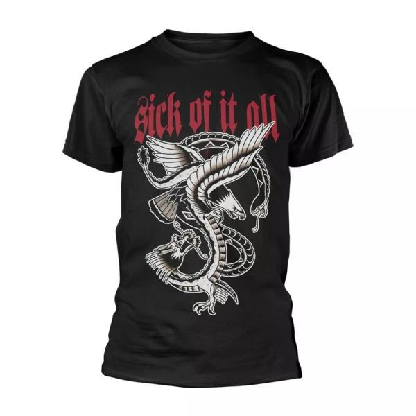 

sick of it all eagle black official t-shirt men unisex, White;black