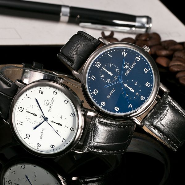 

brand luxury watches classic fashion watch designer watch zhubi direct explosive men's business pu leather simple belt quartz, Slivery;brown