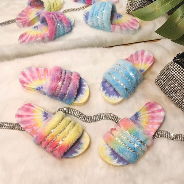 

slippers 2021 summer fashion able color dyed wool flat bottom slipper women wear cool slip shoes indoor outside sandals, Black