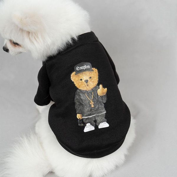 

pet dog cat clothes autumn winter sweater with hood cartoon animation small and medium two-legged warm velvet apparel
