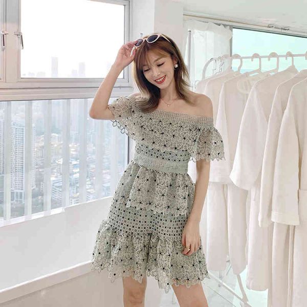 

dresses off the shoulder women polka dot mint green lace strapless mini party dress vestido curto, Black;gray