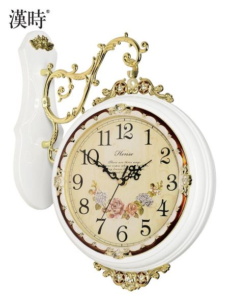 

wall clocks double sided outdoor clock modern design luxury nordic europe style living room zegar scienny home decor jj60wc