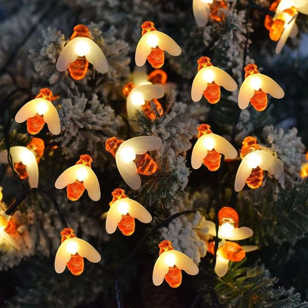 

strings cute honey bee string lights outdoor garden patio christmas decorations fairy garland battery powered helloween