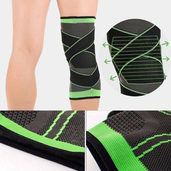 

pcs kneepad elastic pressure bandage breathable knee sport running muscle brace joint for fitness arthritis support prote m9s0 elbow & pads, Black;gray