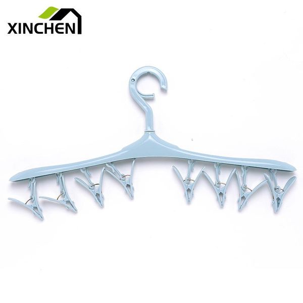 

hangers & racks xinchen plastic candy color clothes hanger small air drying rack 8 clips windproof buckle multifunctional z157