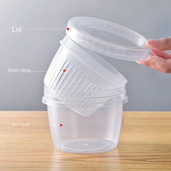 

storage bottles & jars receive refrigerator crisper box sealed multi-purpose fruit seasoning plastic drop scallions dish store content