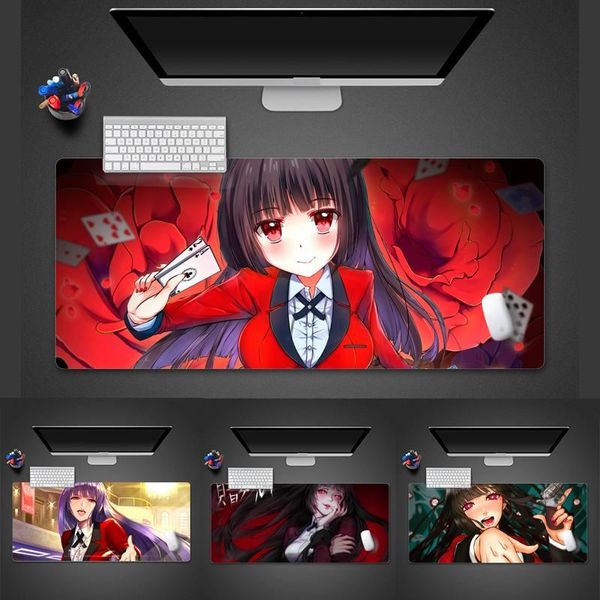 

mouse pads & wrist rests kakegurui jabami gaming player desk laprubber mat game office work pad x xl cushion