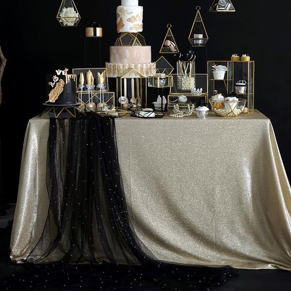 

table cloth shiny pearlescent tablecloth wedding banquet party supplies luxurious champagne dessert decoration background