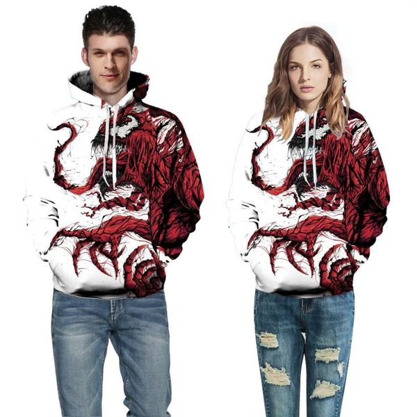 

men's hoodies & sweatshirts autumn winter couple with hood pockets pullovers 3d digital printing trendy casual long-sleeved hooded men, Black