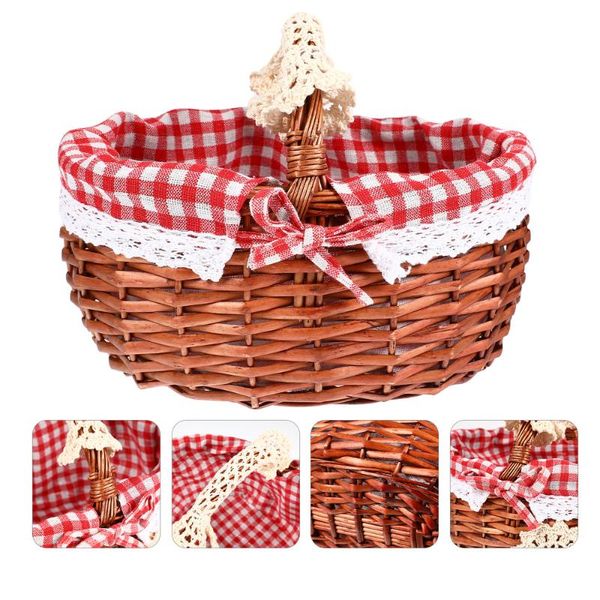 

storage baskets 1pc outdoor picnic basket hand-woven home decorative gift