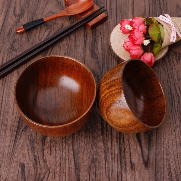 

bowls natural jujube wooden rice soup bowl containter kitchen utensil tableware h9ec