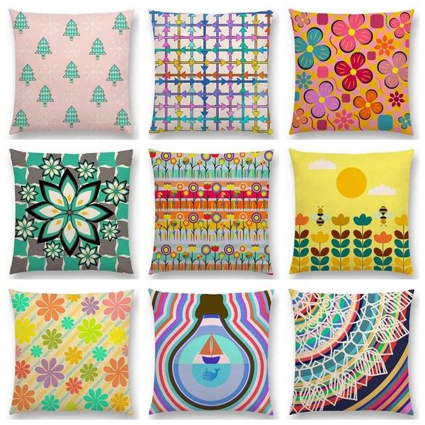 

cushion/decorative pillow est floral sofa case geometric landscape tropical joy mandala flowers squares arrow cushion cover throw home decor