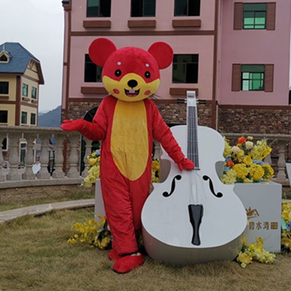 

mascot costumes new mouse mascot costumes cartoon animal red apparel halloween christmas new year apparel, Red;yellow