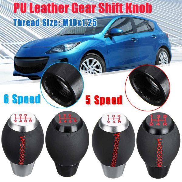 

shift knob pu leather 5 6 speed gear universal for 3 rx8 sport