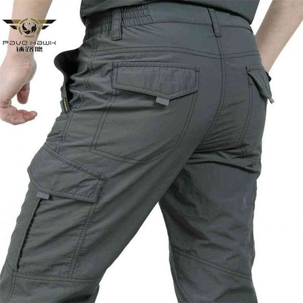

men's tactical cargo pants breathable lightweight waterproof quick dry casual men summer army military style trousers 4xl 210818, Black