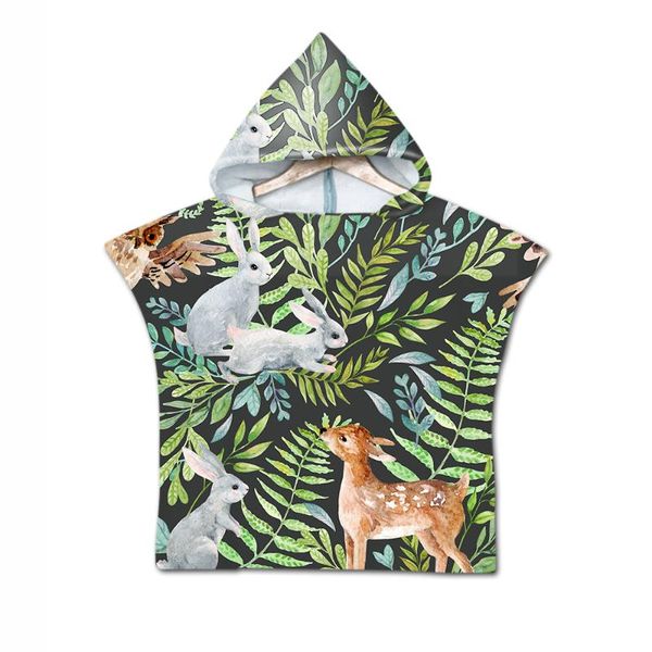 

towel tropical palm sea ship flower deer abstract pattern baby kids hooded pool bath swim beach poncho cape
