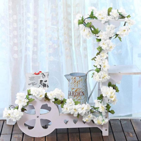 

decorative flowers & wreaths artificial flower plant rattan simulation cherry bridal wedding bouquet home decoration wall #wt