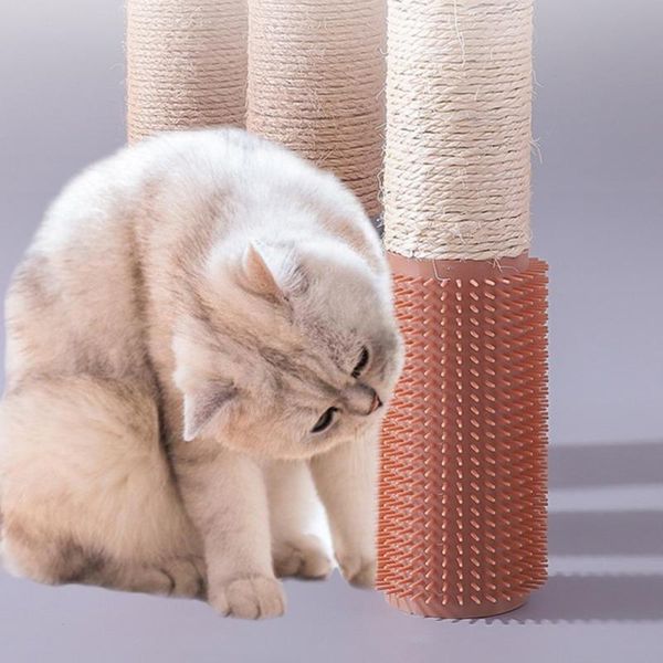 

cat toys self groomer wall corner massage comb brush with catnip cats v