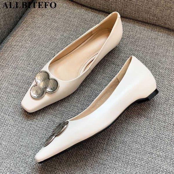 

allbitefo soft natural genuine leather women heels golden decoration fashion casual shoes woman low heel shoes girls high heels 210611, Black