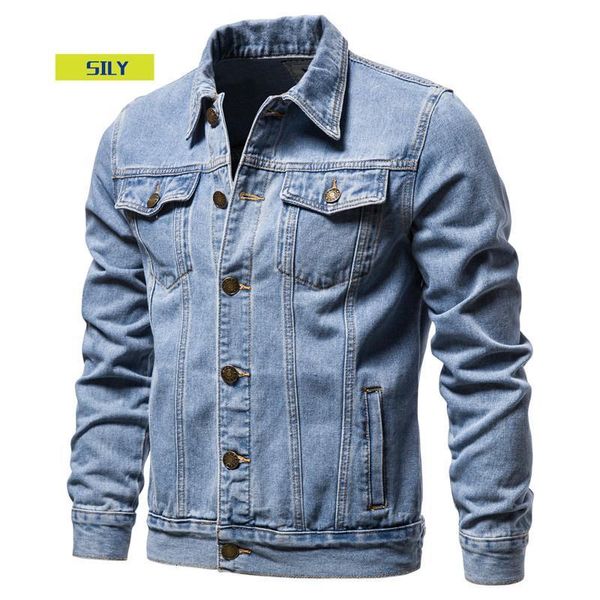 

men's jackets cotton denim jacket men casual solid color lapel single breasted jeans autumn slim fit quality mens g8c8, Black;brown