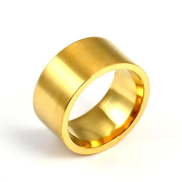 

wedding rings 10mm bright polish gold color titanium ring for men and women, Slivery;golden