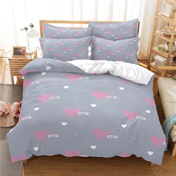 

bedding sets love print cute design duvet cover set 3d digital printing bed linen fashion comforter