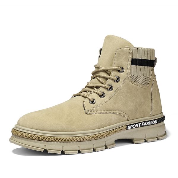 

2021 new martin boots high-trend british men's boots retro casual tooling boots thick-soled men's shoes, Black