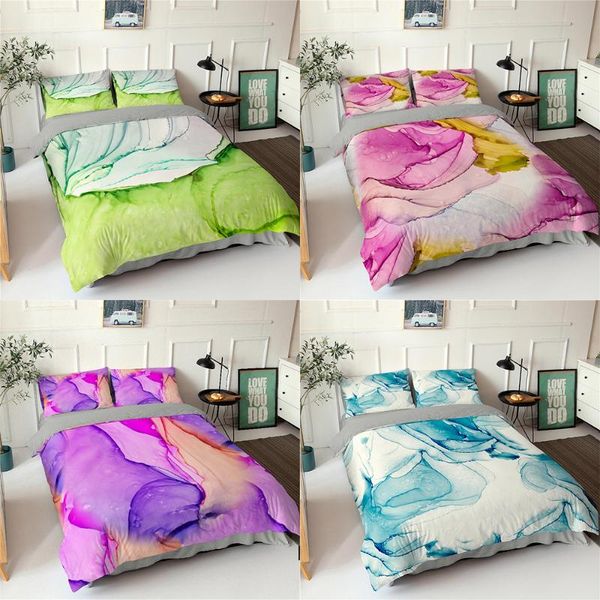 

bedding sets marble print duvet cover with pillowcase comforter single  king luxury 3d set zipper closure