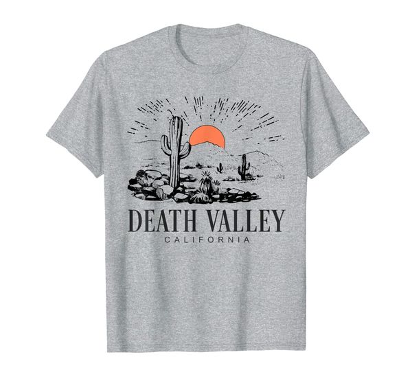 

death valley national park california retro vintage cactus t-shirt, White;black