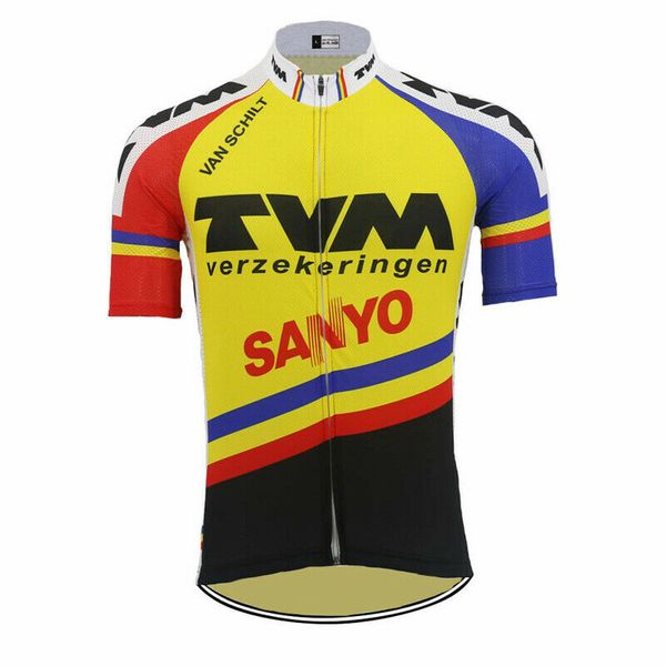 

1991 tvm sanyo cycling jersey short sleeve bike jerseys, Black;red